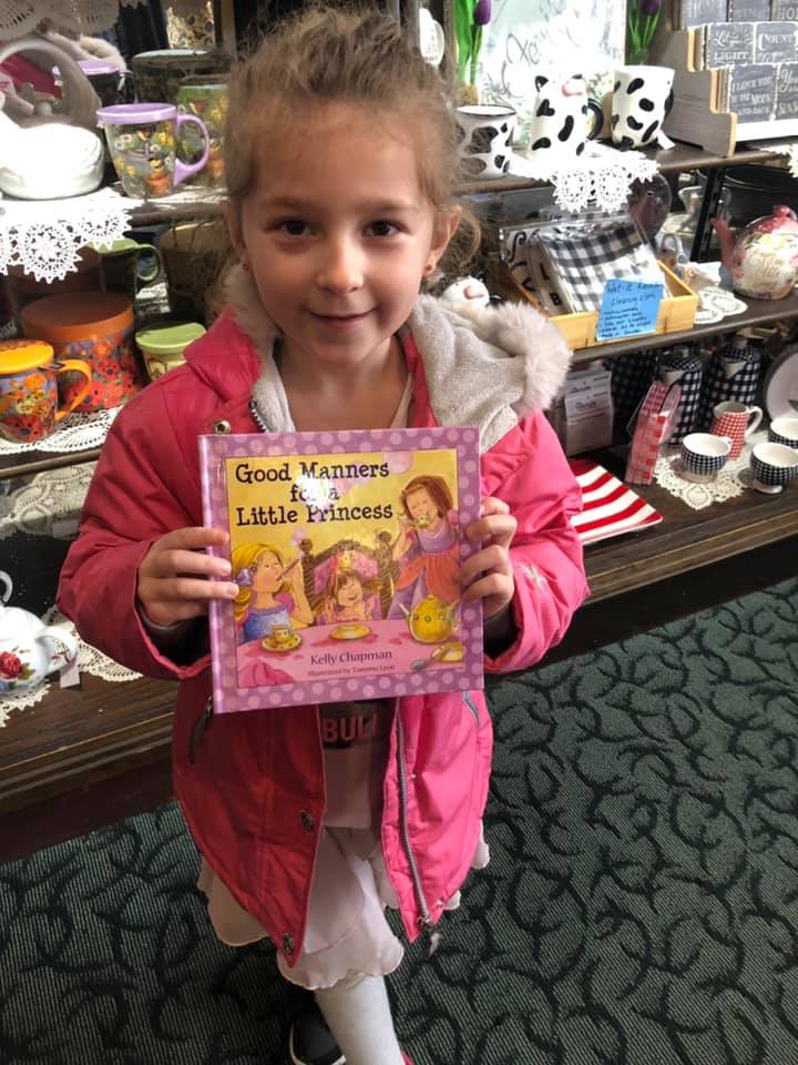 You never know where my books will be found!  This one was found by Anastasia at Miss Molly’s Tearoom in Medina, Ohio while looking through a small book stand.  #GoodMannersforalittlePrincess ❤️❤️❤️❤️