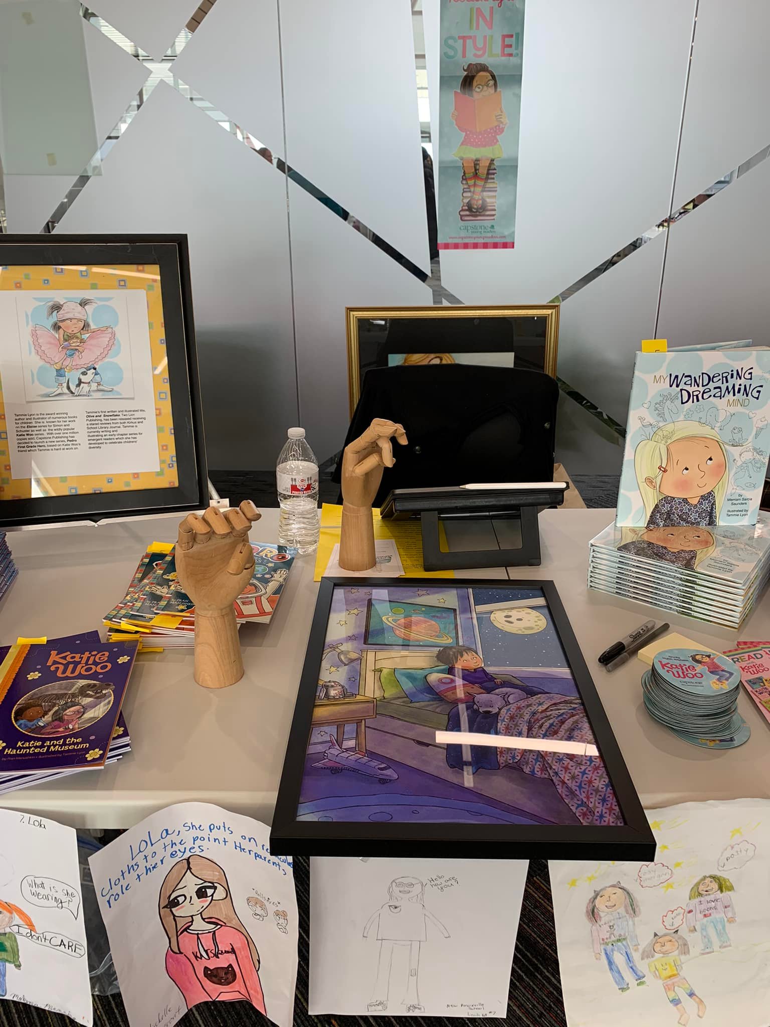 Display table at literature festival